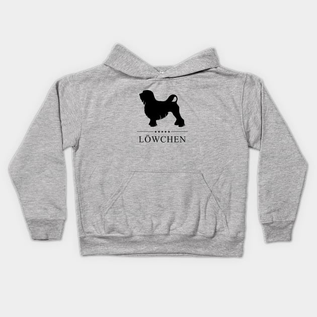 Lowchen Black Silhouette Kids Hoodie by millersye